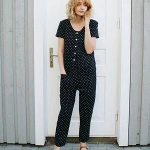 Offon Linen Handmade jumpsuit polka dot